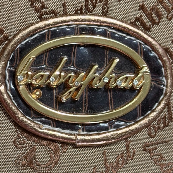 Vintage Y2K Baby Phat logo shoulder bag chain w/strap & faux-leather trim - Picture 3 of 12